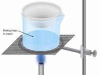 Steam Bath Apparatus  Boil, steam, steam bath, boiling chips, bubble, bunsen burner, ring stand